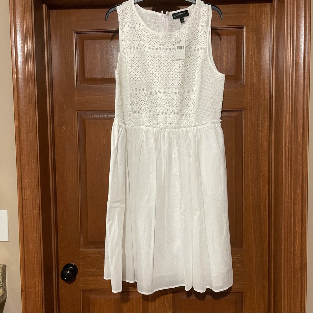 Lane Bryant Sleeveless White Knee Length Dress